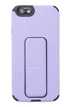 CepteToptan iPhone 6 Kılıf Mega Standlı Silikon - Lila - DROPX7571-8338