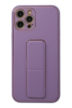 CepteToptan iPhone 12 Pro Kılıf Coco Deri Standlı Kapak - Lila - DROPX3071-6495