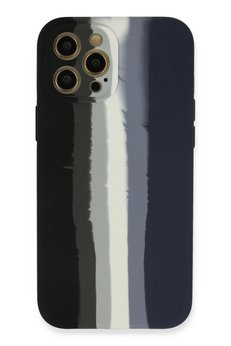 CepteToptan iPhone 12 Pro Kılıf Ebruli Lansman Silikon - Siyah-Lacivert - DROPX2126-7791