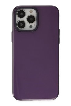 CepteToptan iPhone 13 Pro Max Kılıf Anka PC Sert Metal Kapak - Mor - DROPX2949-9377