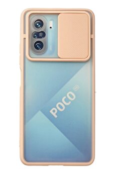 CepteToptan Xiaomi Poco F3 Kılıf Palm Buzlu Kamera Sürgülü Silikon - Pembe - DROPX4279-4925