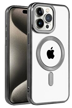CepteToptan iPhone 15 Pro Max Kılıf Kronos Magsafe Kapak - Siyah - DROPX4493-9483