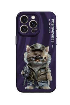 CepteToptan iPhone 14 Pro Kılıf Crew Desenli Kapak - Kedi - 2 - DROPX9627-8579