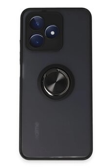 CepteToptan Realme C53 Kılıf Montreal Yüzüklü Silikon Kapak - Siyah - DROPX9909-2749