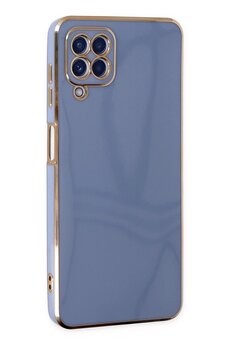 CepteToptan Samsung Galaxy A12 Kılıf Volet Silikon - Mavi - DROPX1527-8755