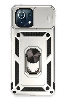 CepteToptan Xiaomi Mİ 11 Lite Kılıf Pars Lens Yüzüklü Silikon - Gümüş - DROPX6843-7478