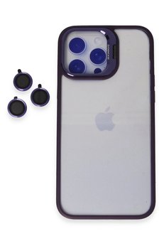 CepteToptan iPhone 14 Pro Kılıf Roblox Lens Standlı Kapak - Derin Mor - DROPX5505-7438