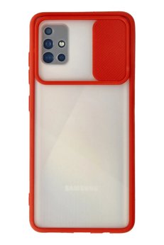 CepteToptan Samsung Galaxy A71 Kılıf Palm Buzlu Kamera Sürgülü Silikon - Kırmızı - DROPX5763-4019