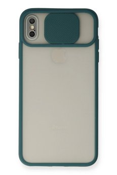 CepteToptan iPhone X Kılıf Palm Buzlu Kamera Sürgülü Silikon - Yeşil - DROPX3295-7622