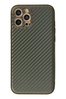 CepteToptan iPhone 12 Pro Kılıf Coco Karbon Silikon - Füme - DROPX4557-4638