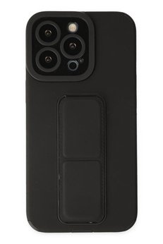CepteToptan iPhone 13 Pro Kılıf Mega Standlı Silikon - Siyah - DROPX9861-1750