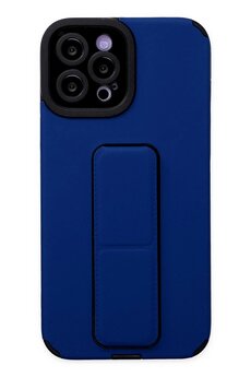 CepteToptan iPhone 12 Pro Max Kılıf Mega Standlı Silikon - Mavi - DROPX8440-7300