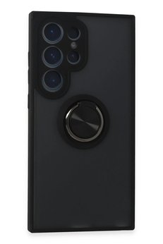CepteToptan Samsung Galaxy S24 Ultra Kılıf Montreal Yüzüklü Silikon Kapak - Siyah - DROPX5597-3860