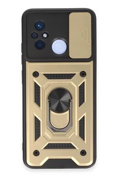CepteToptan Xiaomi Redmi 12C Kılıf Pars Lens Yüzüklü Silikon - Gold - DROPX8841-2523