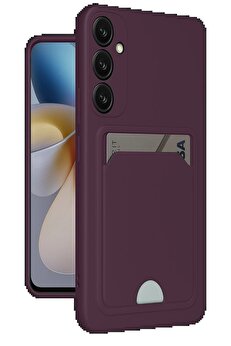 CepteToptan Samsung Galaxy A56 Kılıf Kelvin Kartvizitli Silikon - Derin Mor - DROPX2584-1134