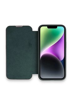 CepteToptan iPhone 14 Pro Kılıf Dolpin Kapaklı - Koyu Yeşil - DROPX7418-1901