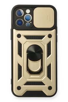 CepteToptan iPhone 12 Pro Kılıf Pars Lens Yüzüklü Silikon - Gold - DROPX9407-3655
