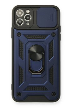 CepteToptan iPhone 11 Pro Kılıf Pars Lens Yüzüklü Silikon - Lacivert - DROPX9009-3124