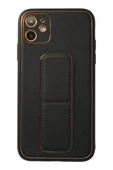 CepteToptan iPhone 12 Kılıf Coco Deri Standlı Kapak - Siyah - DROPX5368-8058