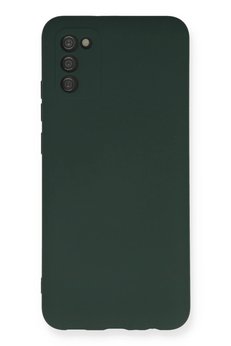 CepteToptan Samsung Galaxy A03S Kılıf Nano içi Kadife Silikon - Koyu Yeşil - DROPX1022-2555