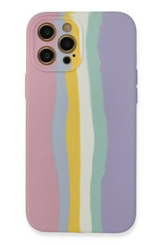 CepteToptan iPhone 12 Pro Max Kılıf Ebruli Lansman Silikon - Pembe-Lila - DROPX7107-1264