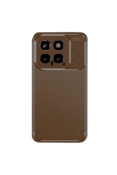 CepteToptan Xiaomi Mi 14T Kılıf Auto Focus Karbon Kapak - Kahverengi - DROPX8738-2316