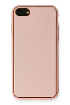 CepteToptan iPhone 7 Kılıf Coco Deri Silikon Kapak - Pembe - DROPX5625-7210