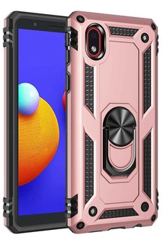 CepteToptan Samsung Galaxy A01 Core Kılıf Sofya Yüzüklü Silikon Kapak - Rose - DROPX9657-3754