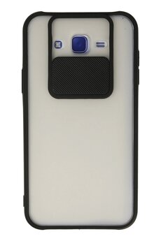 CepteToptan Samsung Galaxy J7 Kılıf Palm Buzlu Kamera Sürgülü Silikon - Siyah - DROPX9385-9085
