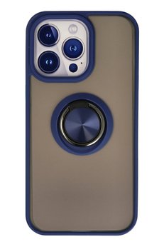 CepteToptan iPhone 15 Pro Max Kılıf Montreal Yüzüklü Silikon Kapak - Lacivert - DROPX6042-2823