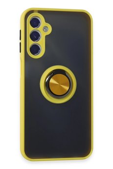 CepteToptan Samsung Galaxy M34 5G Kılıf Montreal Yüzüklü Silikon Kapak - Sarı - DROPX8369-9909