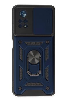 CepteToptan Xiaomi Poco X4 Pro 5G Kılıf Pars Lens Yüzüklü Silikon - Lacivert - DROPX8496-8710