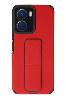 CepteToptan Vivo Y16 Kılıf Mega Standlı Silikon - Kırmızı - DROPX2739-4919