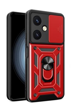 CepteToptan Vivo Y27 Kılıf Pars Lens Yüzüklü Silikon - Kırmızı - DROPX5593-7000