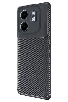 CepteToptan İnfinix Smart 9 Kılıf Auto Focus Karbon Kapak - Siyah - DROPX8789-3814