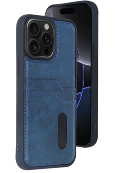 CepteToptan iPhone 15 Pro Max Kılıf Sara Kartvizitli Deri Kılıf - Lacivert - DROPX2182-3153