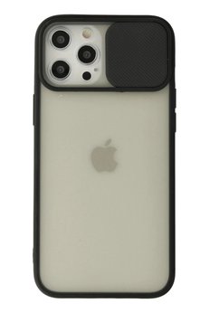 CepteToptan iPhone 12 Pro Max Kılıf Palm Buzlu Kamera Sürgülü Silikon - Siyah - DROPX7428-1317