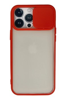 CepteToptan iPhone 13 Pro Max Kılıf Palm Buzlu Kamera Sürgülü Silikon - Kırmızı - DROPX8963-9455