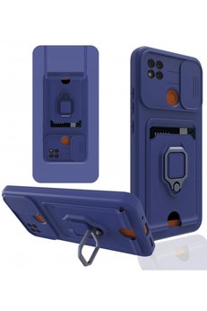 CepteToptan Xiaomi Redmi 9C Kılıf Zuma Kartvizitli Yüzüklü Silikon - Lacivert - DROPX2013-1405