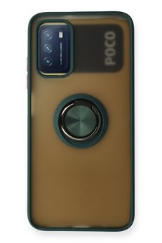 CepteToptan Xiaomi Redmi 9T Kılıf Montreal Yüzüklü Silikon Kapak - Yeşil - DROPX7572-8445