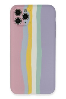 CepteToptan iPhone 11 Pro Kılıf Ebruli Lansman Silikon - Pembe-Lila - DROPX9518-2931