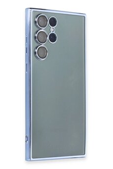 CepteToptan Samsung Galaxy S22 Ultra Kılıf Lensli Silikon - Açık Mavi - DROPX1932-3158