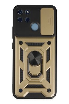 CepteToptan Realme C25Y Kılıf Pars Lens Yüzüklü Silikon - Gold - DROPX5959-2566