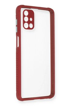 CepteToptan Samsung Galaxy M51 Kılıf Miami Şeffaf Silikon - Fuşya - DROPX3365-9927