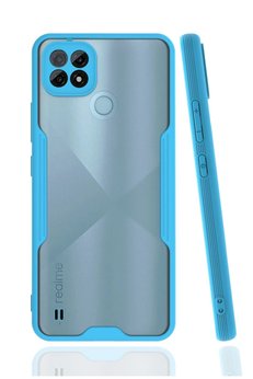 CepteToptan Realme C21 Kılıf Platin Silikon - Mavi - DROPX5632-6476
