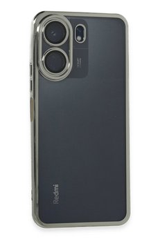 CepteToptan Xiaomi Redmi 13C Kılıf Lensli Silikon - Gümüş - DROPX9515-1179