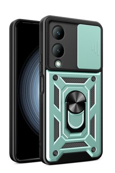 CepteToptan Vivo Y17S Kılıf Pars Lens Yüzüklü Silikon - Yeşil - DROPX3111-3735