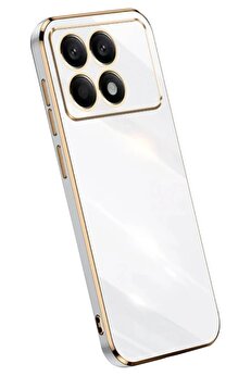 ykavm Xiaomi Poco X6 Pro Kılıf Volet Silikon - Beyaz - BRH024738-2746
