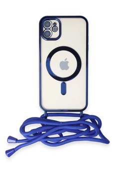 CepteToptan iPhone 12 Kılıf Divo Lazer Askılı Magsafe Kapak - Mavi - DROPX5421-7310