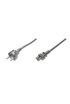 RuniqueHome Güç Kablosu, Schuko Erkek - C5 Dişi, 1.8 metre, H05VV-F3G 0.75qmm, 250V/10A, siyah renk